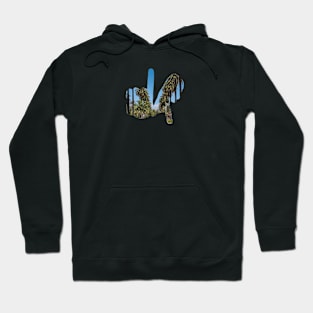 Medium LA Hands, Palm Trees Hoodie